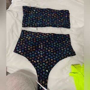 Lime blonde rave set. Listed as iheartraves for exposure